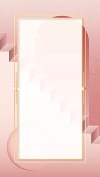 Golden rectangle frame on a pink background vector