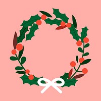 Festive Christmas wreath social ads template vector