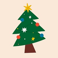 Festive decorative Christmas tree social ads template illustration