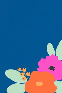 Botanical pattern on blue background vector