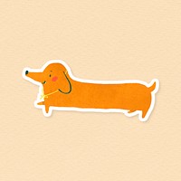 Hand drawn dachshund puppy sticker vector