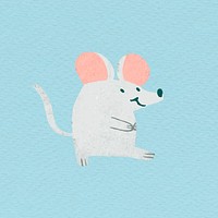 Hand drawn mouse on blue background  vector