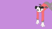 Vampire Halloween character on purple background vector
