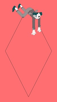 Vampire Halloween character frame on red background mobile phone wallpaper vector
