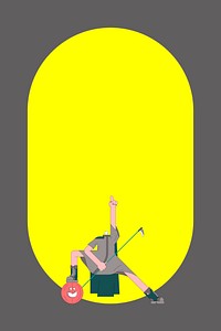 Jack O&#39;Lantern Halloween character frame on yellow background vector