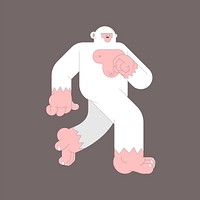 Yeti Halloween character on brown background vector