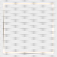 Gold frame on white seamless weave pattern background vector