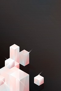 3D cube abstract design on black background vector