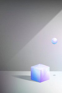 3D cube and sphere abstract design vector