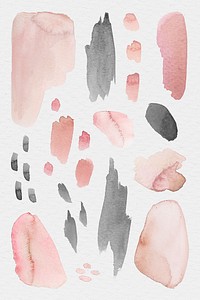 Pink and black watercolor patterned background template illustration