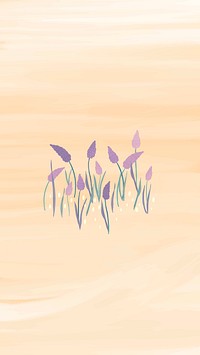 Hand drawn grape hyacinth mobile phone wallpaper vector