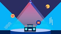 Social media icon set in stage theme vector