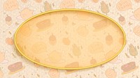 Gold frame on Thanksgiving seamless patterned background vector