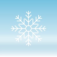 White snowflake element on blue background vector