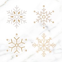 Glittery snowflake social ads template set illustration