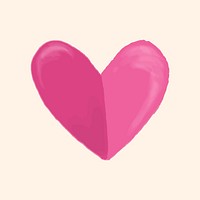 Cute hand drawn pink heart element vector