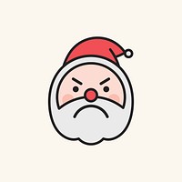 Angry Santa emoticon on beige background vector