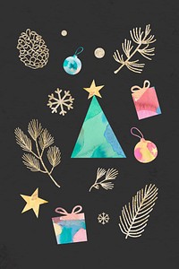Christmas elements pattern background vector
