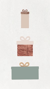 New Year gift boxes on textured background mobile phone wallpaper vector