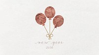 New Year balloons doodle with New Year 2020 hand drawn vector