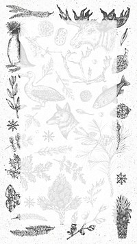 Wildlife pattern frame mobile phone wallpaper vector