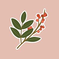 Winterberry branches element illustration