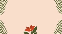 Botanical red flower copy space mobile wallpaper vector