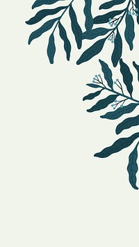 Botanical leafy copy space on a cream phone background vector