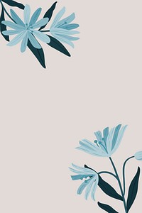 Blue botanical copy space on a pink background illustration