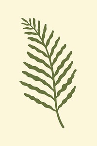 Botanical leaf on a beige background illustration