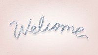 Festive silver welcome typography illustration
