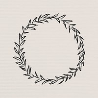 Black wreath on beige background vector