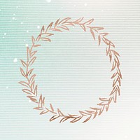 Bronze wreath element on green background illustration