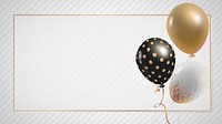 Golden rectangular balloons frame new year party