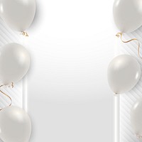 Minimal white balloons border frame