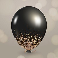 Black glitz confetti party balloon