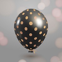 Black polka dot party balloon vector