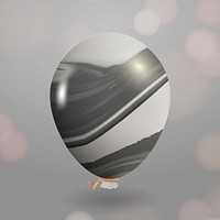 Patterned black balloon vector