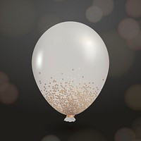 White glitz confetti party balloon vector