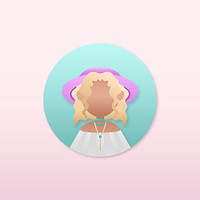 Woman with off the shoulder dress avatar illustration