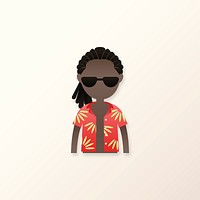Black man in dreadlocks avatar illustration