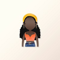 Young black girl avatar illustration