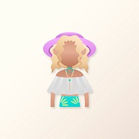 Woman with off the shoulder dress avatar illustration