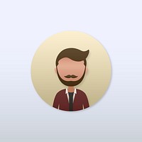 Man with mustache avatar illustration