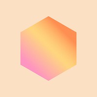 Orange gradient hexagon geometric shape illustration