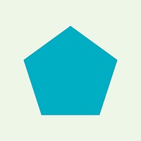 Blue pentagon geometric shape vector