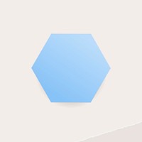Blue hexagon paper note social ads template vector