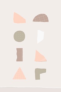 Colorful torn paper note collection vector