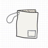 Blank booklet tag tied with string doodle vector