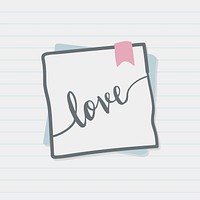 Love hand written on paper note vector